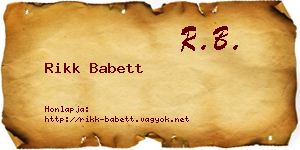 Rikk Babett névjegykártya